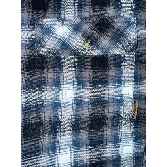 Legendary Whitetail Blue Plaid Flannel Shirt Mens Size Large Tall - Picture 5 of 10